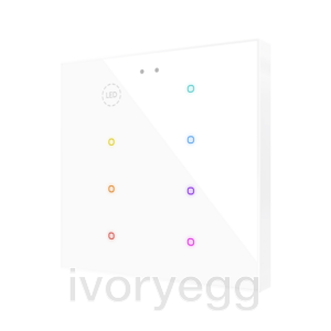 Flat RGB 8. Glass capacitive push button - 8 buttons - Custom