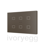 Tecla RGB XL 6. PC-ABS Capacitive push button - 6 buttons - Mocha