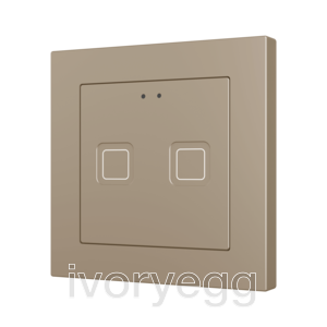 Tecla RGB 55 X2. PC-ABS Capacitive push button 55x55 - 2 buttons - Champagne