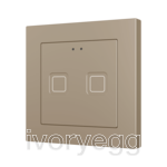 Tecla RGB 55 X2. PC-ABS Capacitive push button 55x55 - 2 buttons - Champagne