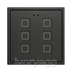 Tecla RGB 70 X6. PC-ABS Capacitive push button 70x70 - 6 buttons - Anthracite