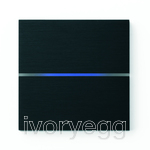 Basalte Sentido CresNET 2 Button Switch in Brushed Black