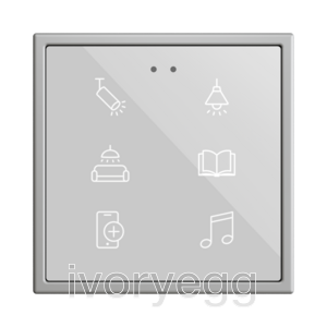 Flat RGB 70 X6. Glass Capacitive push button 70x70 - 6 buttons - Custom