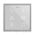 Flat RGB 70 X6. Glass Capacitive push button 70x70 - 6 buttons - Custom