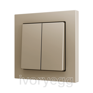 ZS55. Cover for Double KNX Soft push button 55x55 mm. Tilt up&down - Champagne