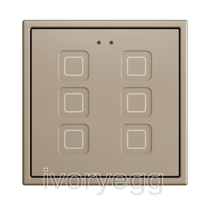Tecla RGB 70 X6. PC-ABS Capacitive push button 70x70 - 6 buttons - Champagne
