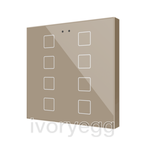 Flat RGB 8. Glass capacitive push button - 8 buttons - Champagne