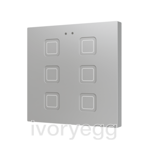 Tecla RGB 6. PC-ABS Capacitive push button - 6 buttons - Silver