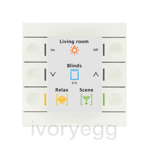 Push Button Smart 86 with temperature sensor, White shiny finish