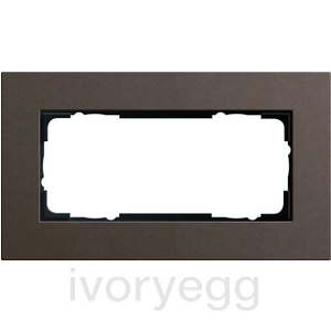 Esprit Frame 2-gang without crossbar Linoleum-plywood dark brown