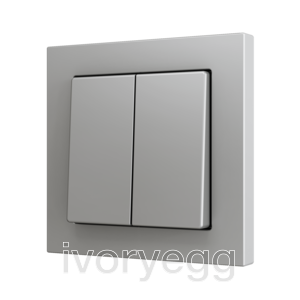 ZS55. Cover for Double KNX Soft push button 55x55 mm. Tilt up&down - Silver