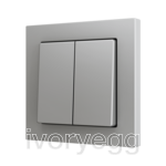 ZS55. Cover for Double KNX Soft push button 55x55 mm. Tilt up&down - Silver