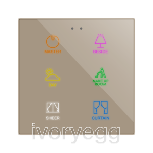 Flat RGB 6. Glass capacitive push button - 6 buttons - Custom