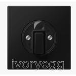 LS Range Centre plate with knob for rotary switch, matt graphite black