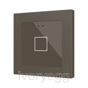 Flat RGB 55 X1. Glass capacitive push button 55x55 - 1 button - Mocha