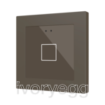 Flat RGB 55 X1. Glass capacitive push button 55x55 - 1 button - Mocha