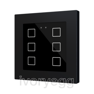 Flat RGB 55 X6. Glass capacitive push button 55x55 - 6 buttons - Anthracite