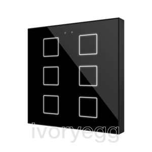 Flat RGB 6. Glass capacitive push button - 6 buttons - Anthracite