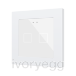 Flat RGB 55 X2. Glass capacitive push button 55x55 - 2 buttons - White