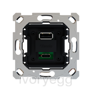 ZS55. Double USB charger insert (C+A) - 5V/3.5A (without cover)