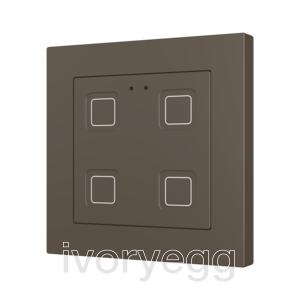Tecla RGB 55 X4. PC-ABS Capacitive push button 55x55 - 4 buttons - Mocha