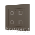 Tecla RGB 55 X4. PC-ABS Capacitive push button 55x55 - 4 buttons - Mocha