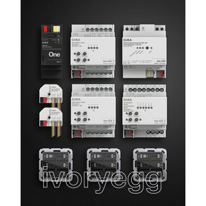 Smart Home in a Box - Essential Gira Equipment with Binary Inputs & Pushbutton Sensor 4 55 Keypads.