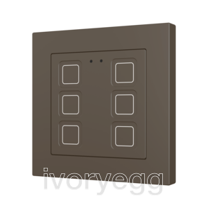 Tecla RGB 55 X6. PC-ABS Capacitive push button 55x55 - 6 buttons - Mocha