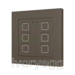 Tecla RGB 55 X6. PC-ABS Capacitive push button 55x55 - 6 buttons - Mocha