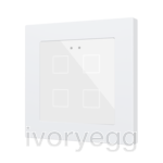 Flat RGB 55 X4. Glass capacitive push button 55x55 - 4 buttons - White