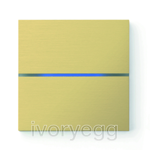 Basalte Sentido CresNET 2 Button Switch in Brushed Brass