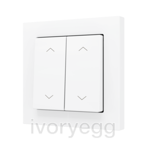 ZS55. Cover for Double KNX Soft push button 55x55 mm. Tilt up&down - Shutter icon - Matt White