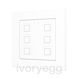 Tecla RGB 55 X6. PC-ABS Capacitive push button 55x55 - 6 buttons - White