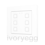 Tecla RGB 55 X6. PC-ABS Capacitive push button 55x55 - 6 buttons - White