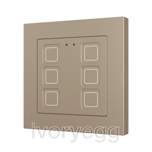 Tecla 55 X6. PC-ABS Capacitive push button 55x55 - 6 buttons - Champagne