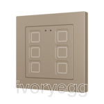 Tecla 55 X6. PC-ABS Capacitive push button 55x55 - 6 buttons - Champagne