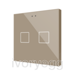 Flat RGB 2. Glass capacitive push button - 2 buttons - Champagne
