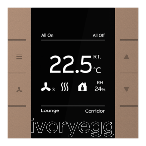 Yurika KNX sensor Room Temperature Controller, FM, Mocha