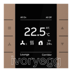 Yurika KNX sensor Room Temperature Controller, FM, Mocha