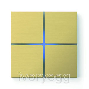 Basalte Sentido CresNET 4 Button Switch in Brushed Brass