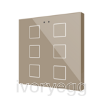 Flat RGB 6. Glass capacitive push button - 6 buttons - Champagne