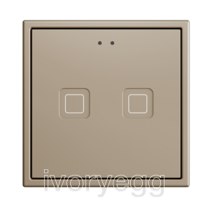 Tecla RGB 70 X2. PC-ABS Capacitive push button 70x70 - 2 buttons - Champagne