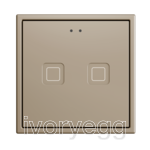 Tecla RGB 70 X2. PC-ABS Capacitive push button 70x70 - 2 buttons - Champagne