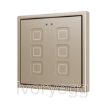 Tecla 70 X6. PC-ABS Capacitive push button 70x70 - 6 buttons - Champagne