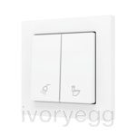 ZS55. Double Soft push button for 2 binary inputs 55x55 mm – Matt white - Custom. Minimum 100 units per design