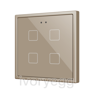 Flat 70 X4. PC-ABS Capacitive push button 70x70 - 4 buttons - Champagne