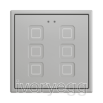 Tecla 70 X6. PC-ABS Capacitive push button 70x70 - 6 buttons - Silver