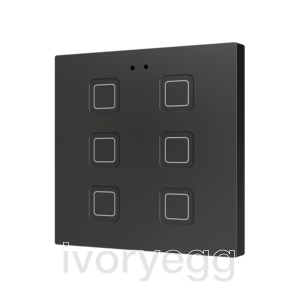 Tecla RGB 6. PC-ABS Capacitive push button - 6 buttons - Anthracite