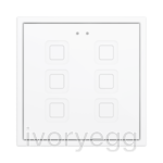Tecla 70 X6. PC-ABS Capacitive push button 70x70 - 6 buttons - White