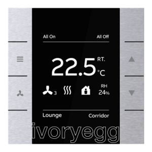 Yurika KNX sensor Room Temperature Controller, FM, Stainless Steel